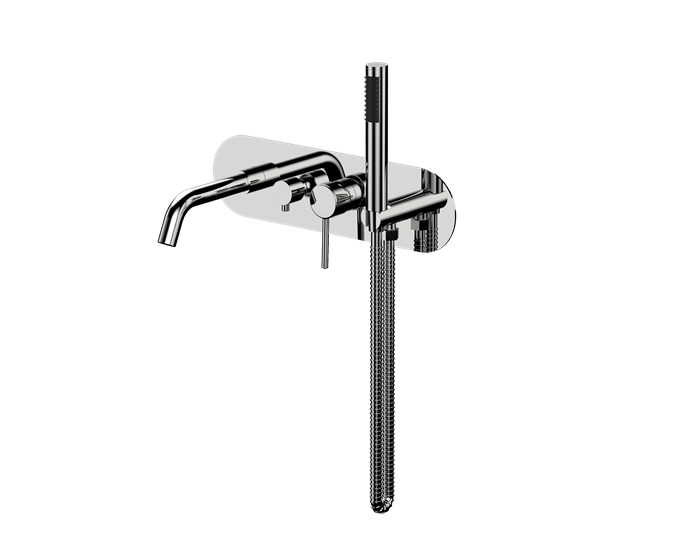 Wall Mount Tub Filler With Hand Shower