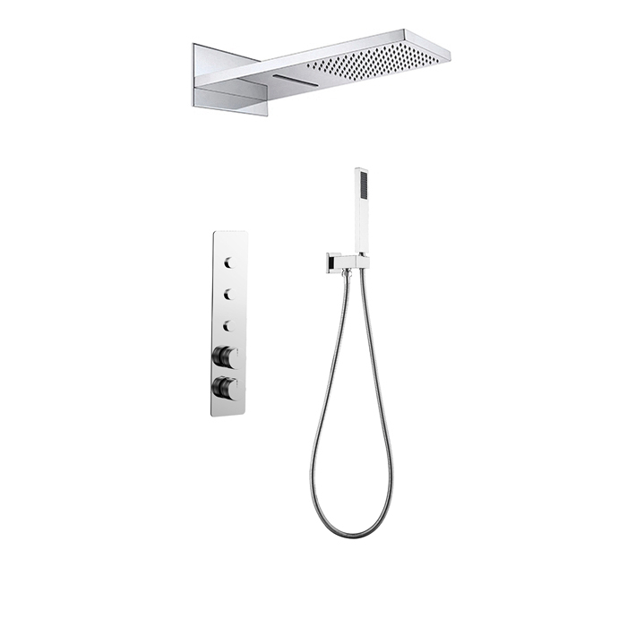 Black Concealed Thermostatic Shower System