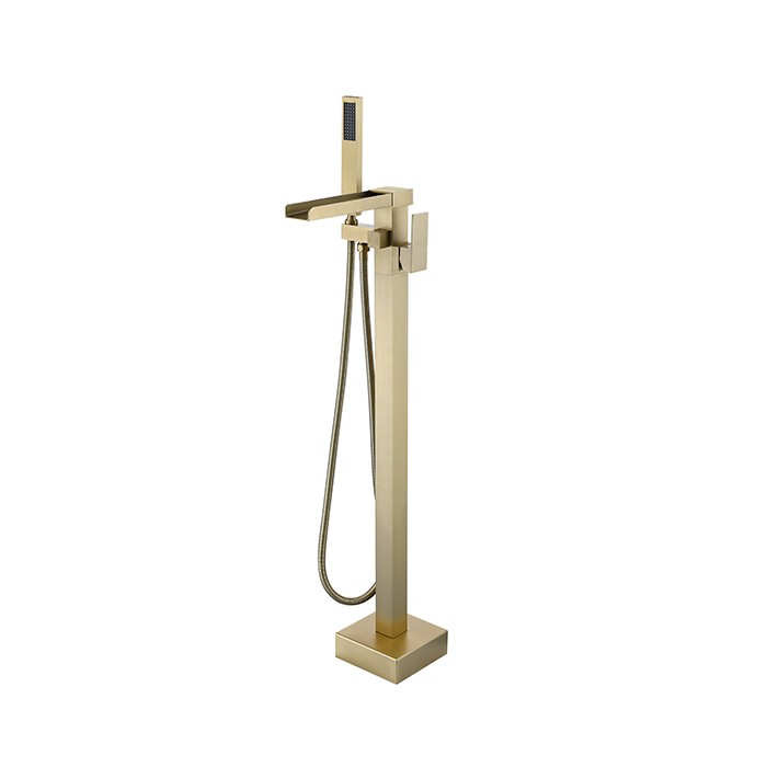 Brushed Gold Freestanding Bathtub Faucet