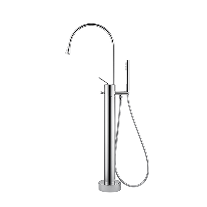 Polished Nickel Floor Mount Tub Filler