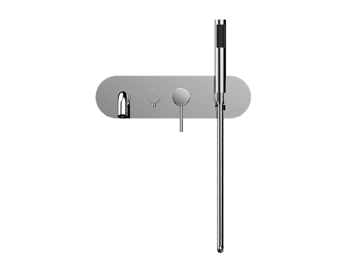 Wall Mount Tub Filler With Hand Shower